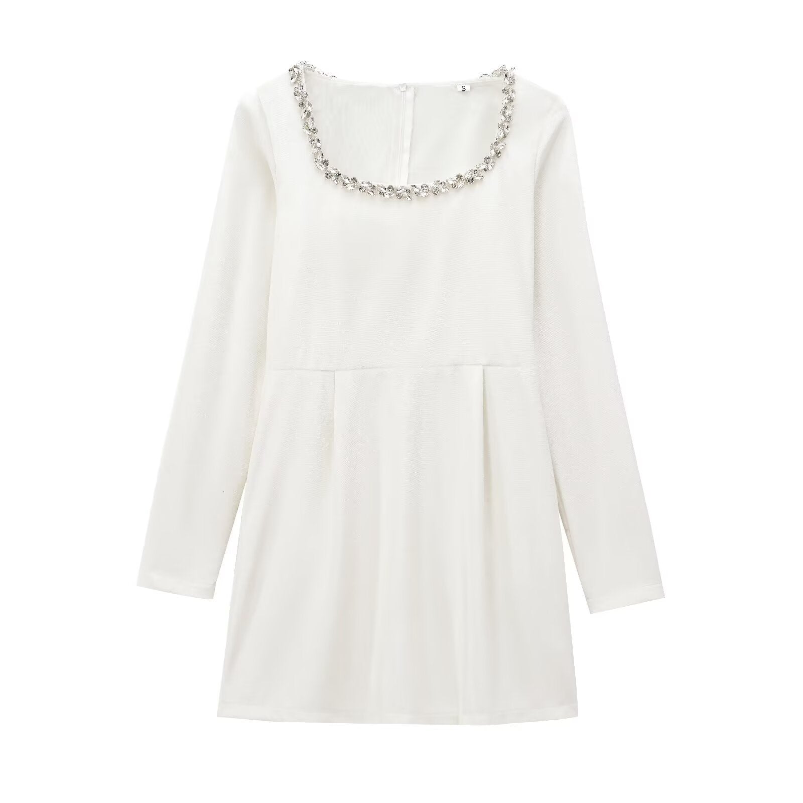 WomenŸ??s Formal Fashion Velvet Diamond-Embellished Mini Dress 4