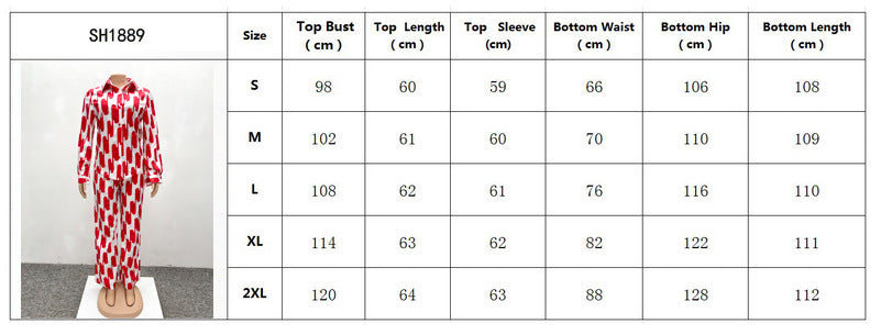 African Suit Women Loose Long Sleeve Shirt Trousers Women Autumn Casual Two-Piece Set 13