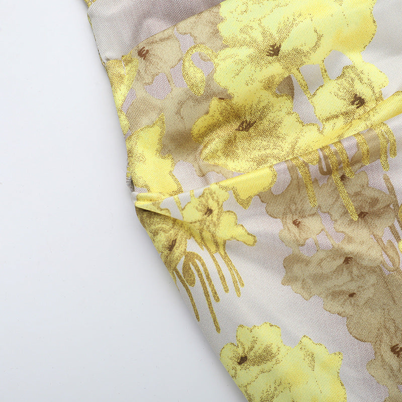 Women summer sexy printed ruffle Holidays Strap Dress 12