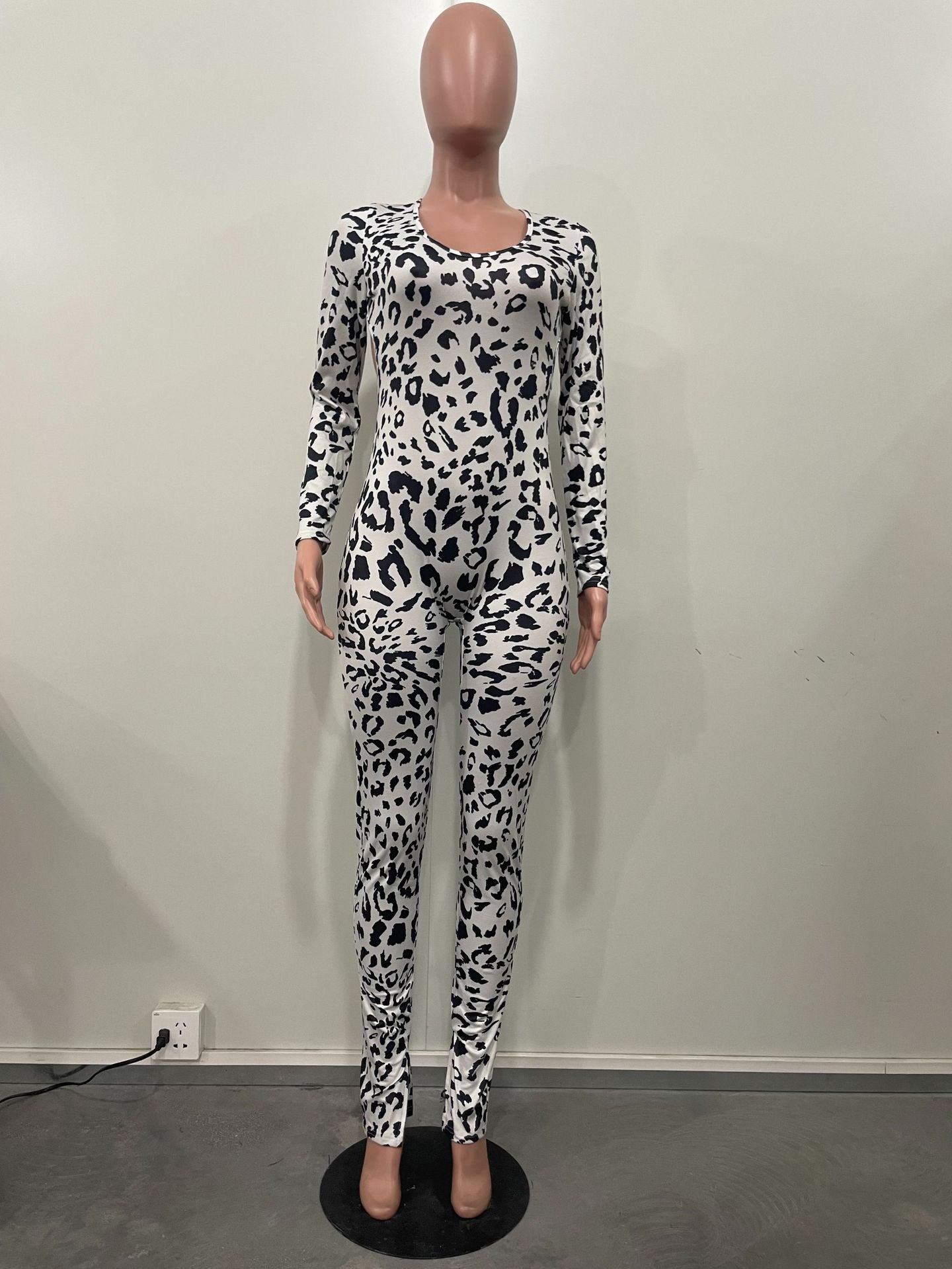 Women Casual Backless Leopard Jumpsuit 9