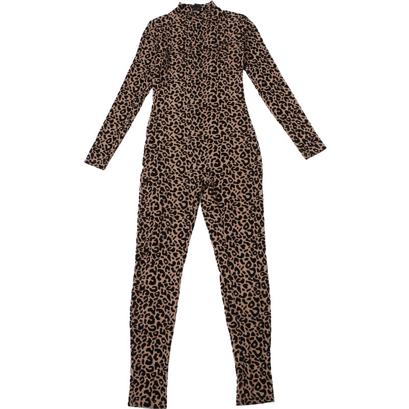 Summer Street Style Leopard Print High Waist Tight Fitting Slim Fit Jumpsuit 9