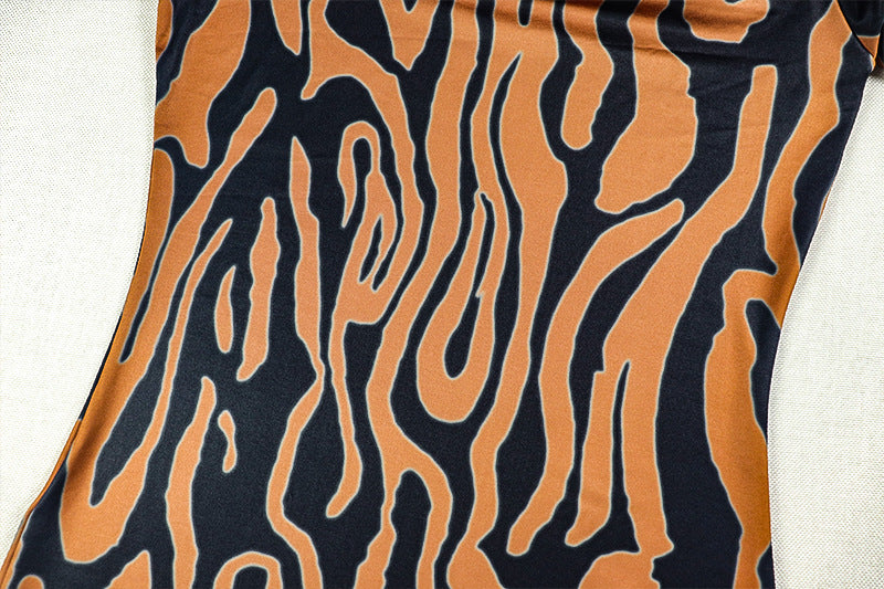 Chic Print Women's Off-Shoulder Long Sleeve Short  odycon Dress 12