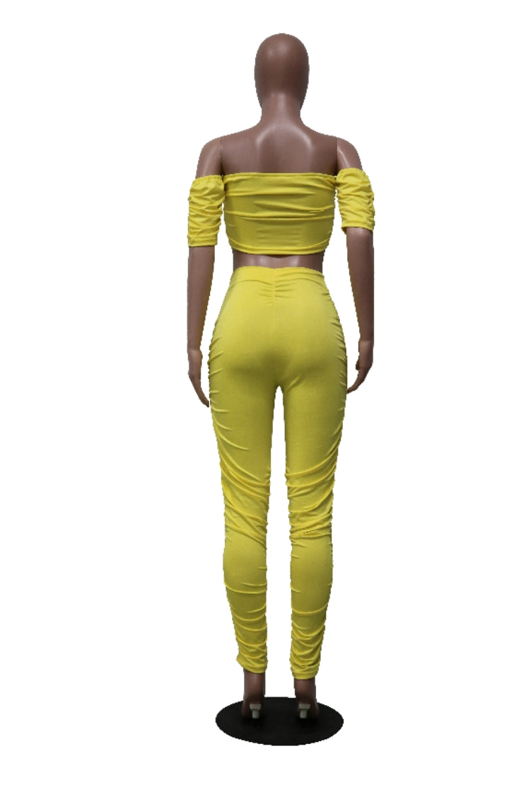 Women Sexy Backless Strapless Solid Top and Pants Two Piece Set 11