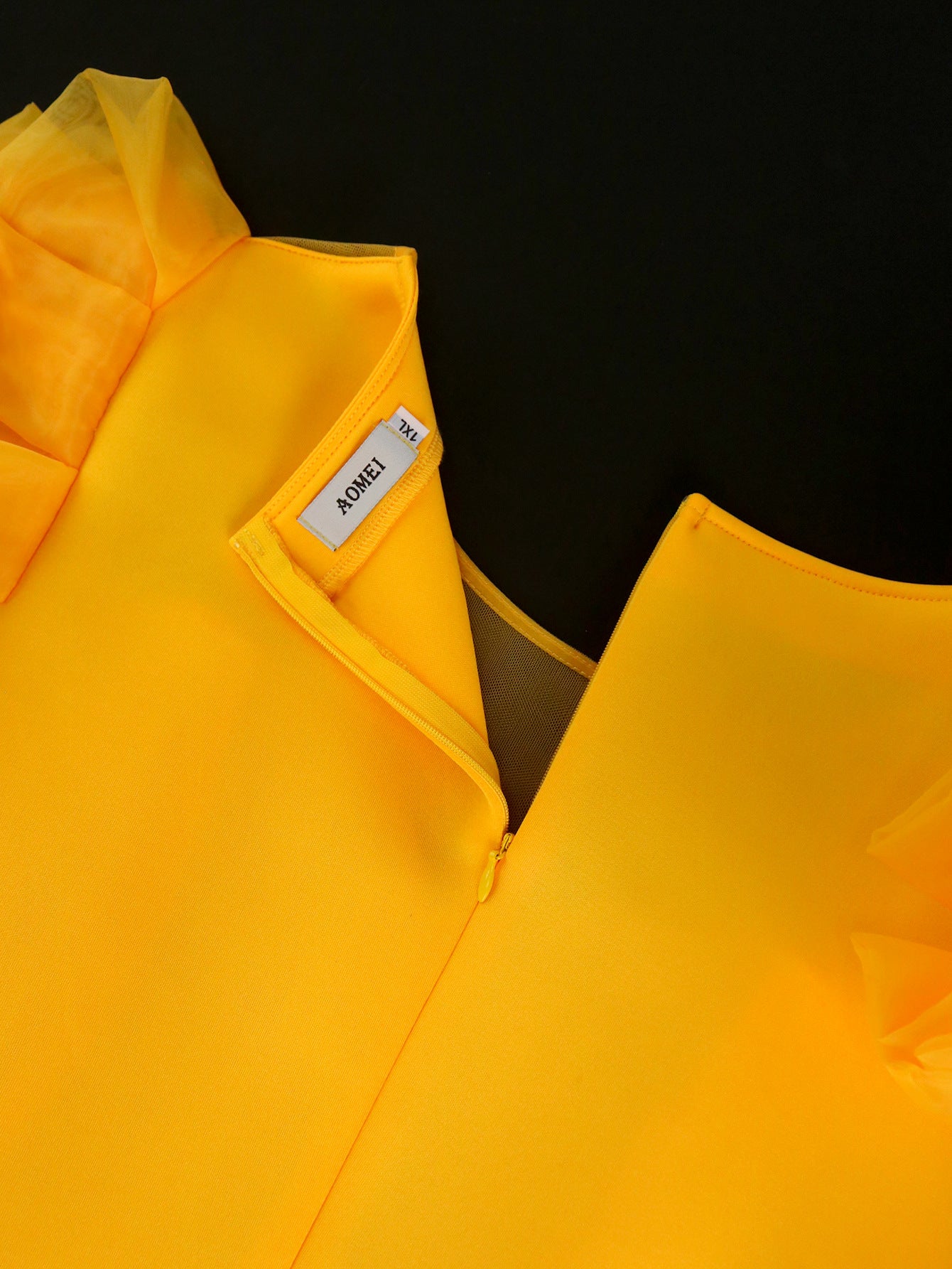 Round Neck See-Through Lantern Sleeve Formal Party Fashion Women Dresses 10