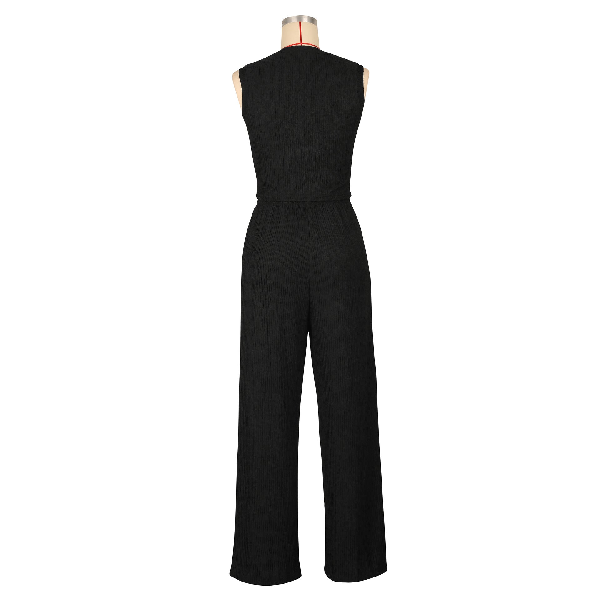Women Sexy Vest Pleated Pants Two Piece Set 14