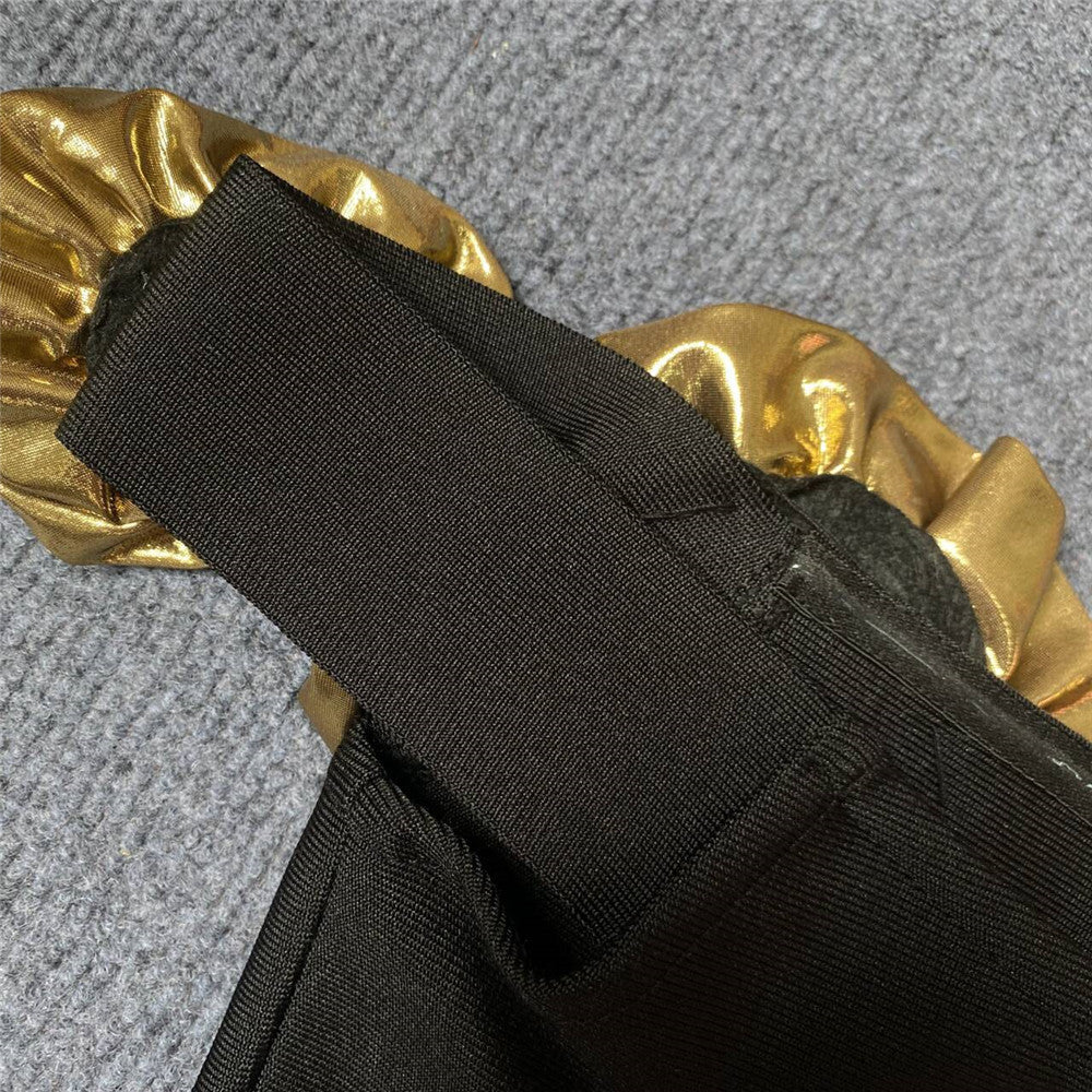 Women elegant party golden flower one-shoulder Bodycon bandage dress 19