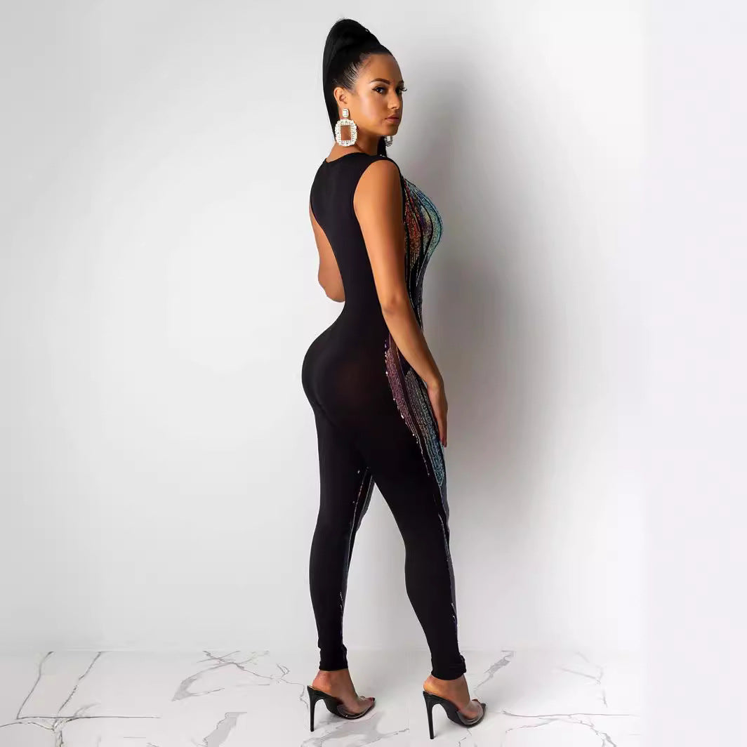 Spring And Summer Women 's Clothing Sexy Sequin Jumpsuit 5