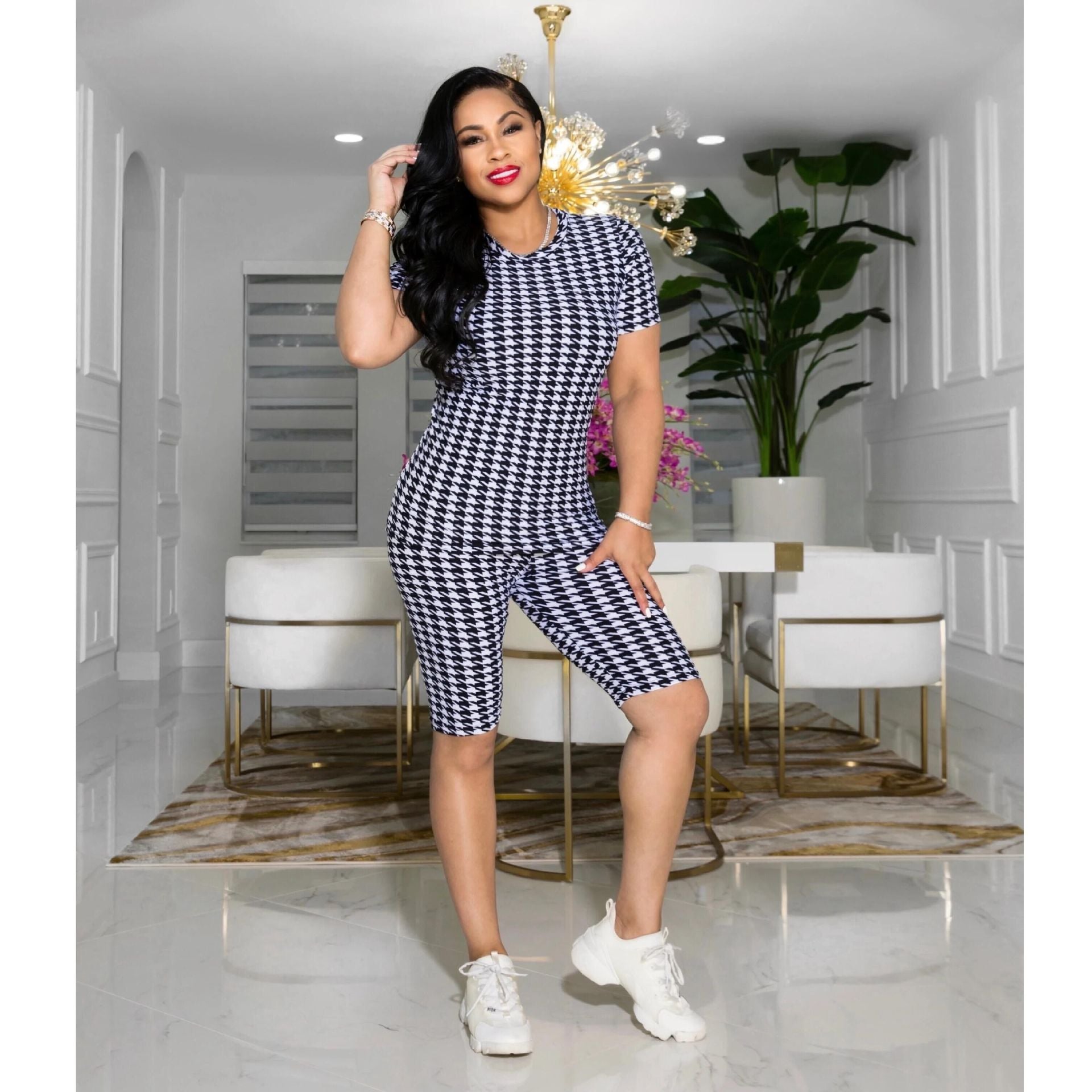 Summer Fashionable casual print T-shirt and shorts 2-piece set