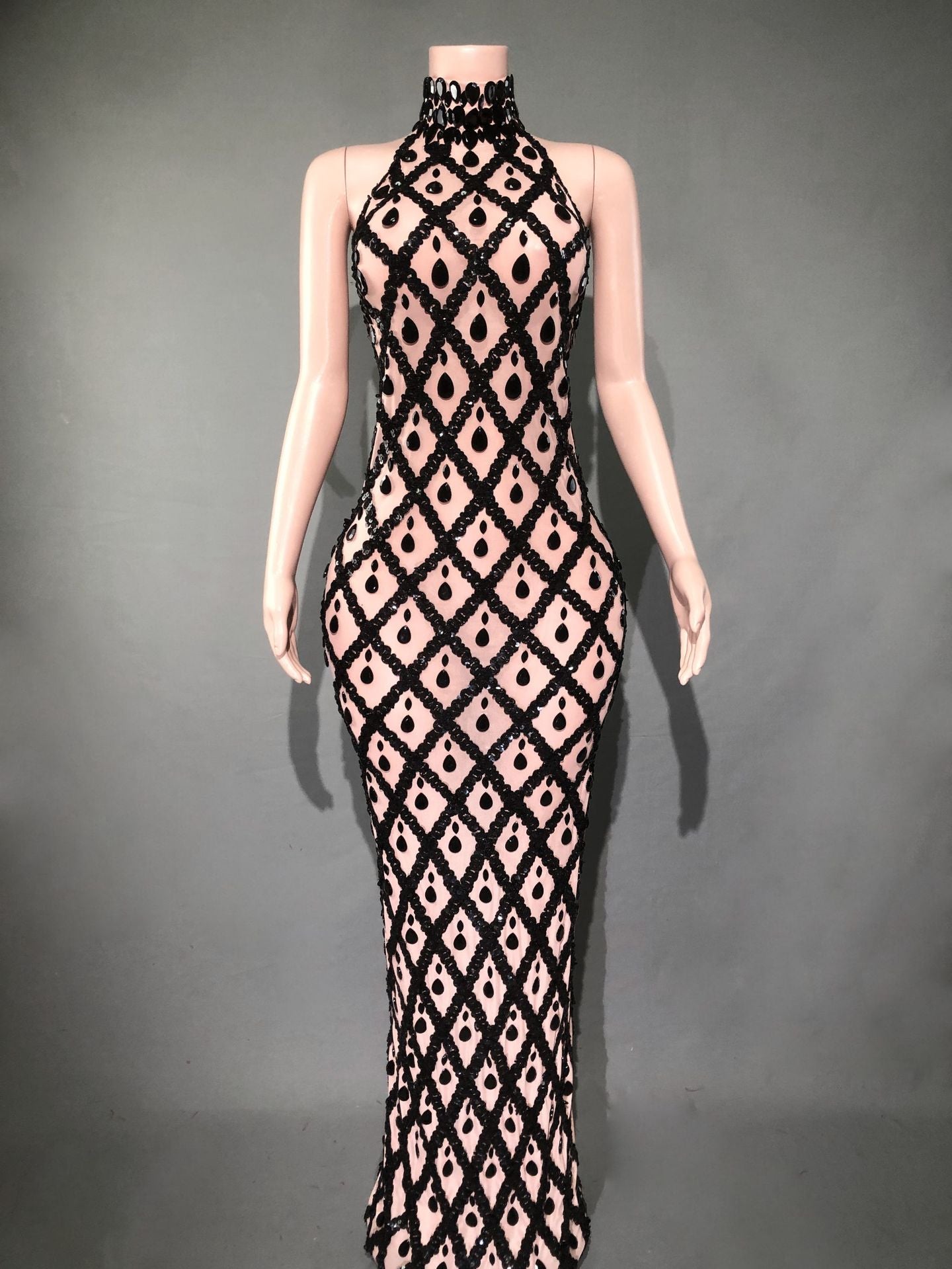 Plus Size Women rhinestone dress 3