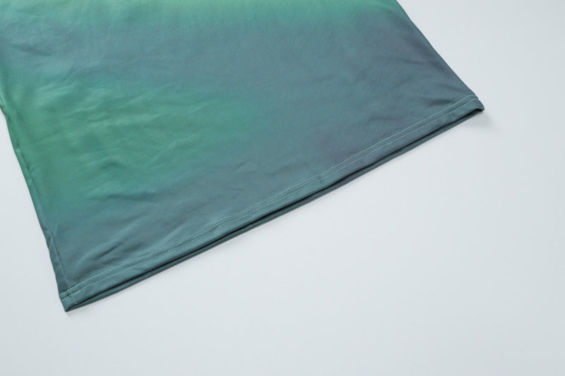 Women's Autumn Fashion Sexy Print Slash Shoulder Single Sleeve Long Bodycon Dress 14