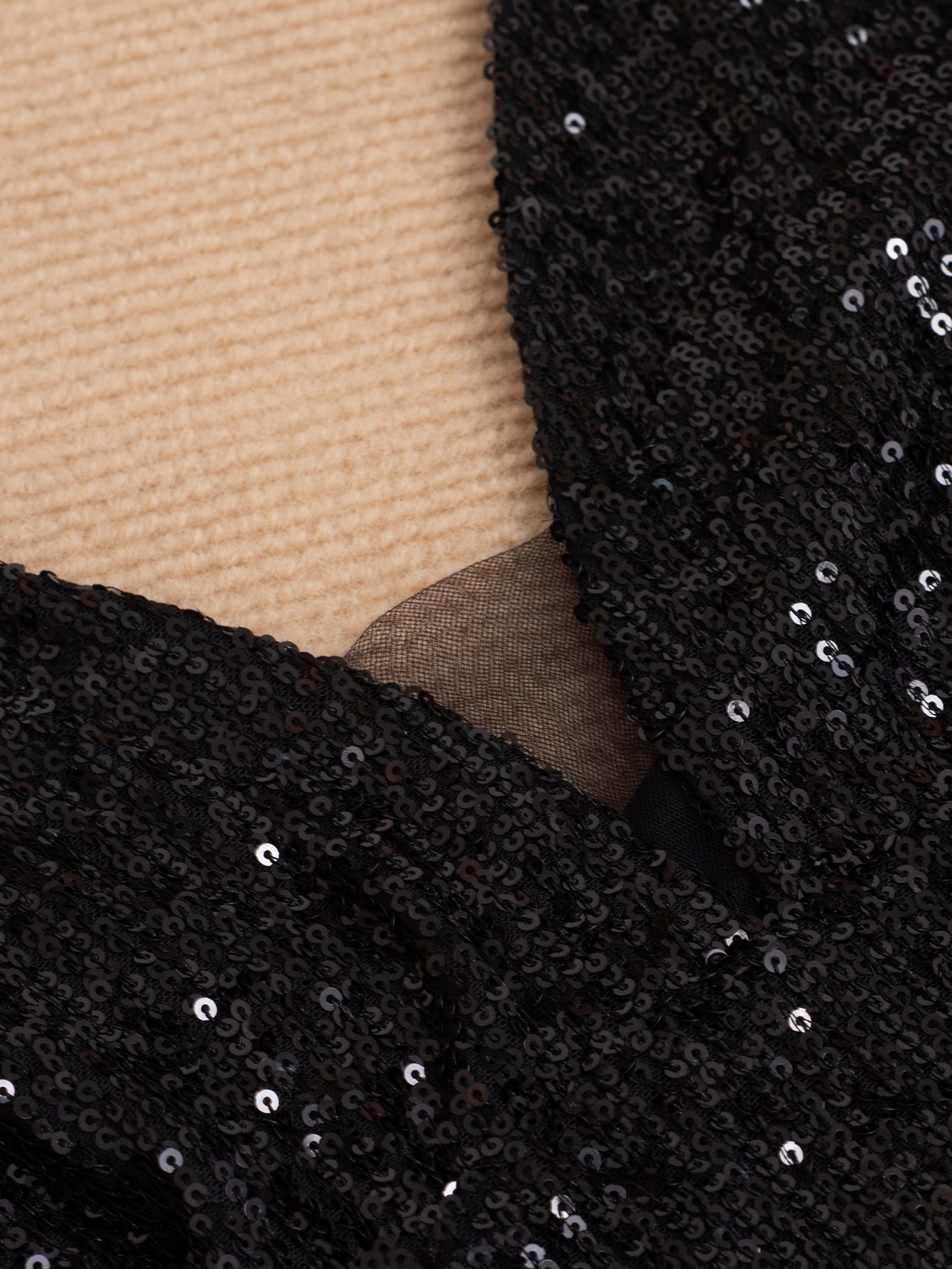 Women Sequin Black Mesh Evening Dress 6