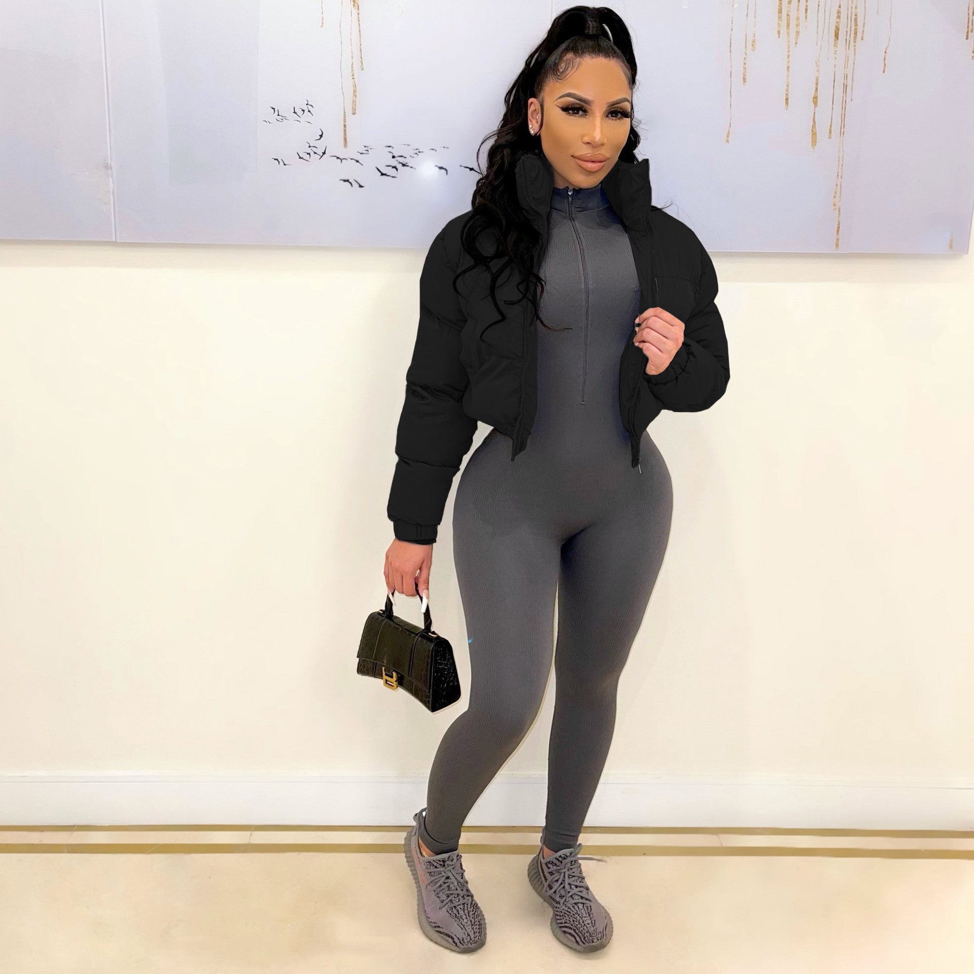 Women Winter Casual Solid Padded Jacket 4