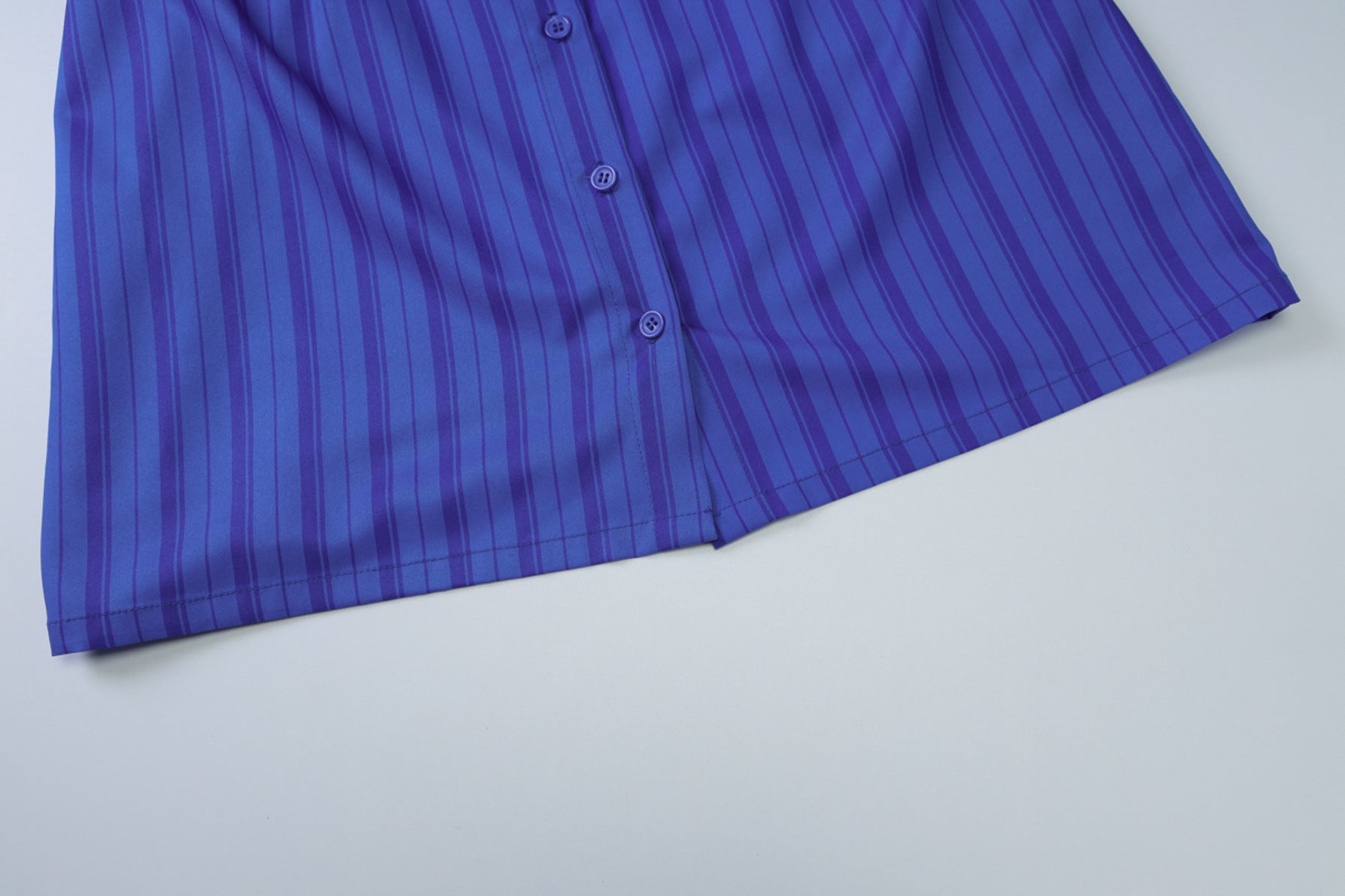 Women's Fashion Chic Striped Pattern Turndown Collar Fake Two-Piece Tight-Fitting Bodycon Dress 12