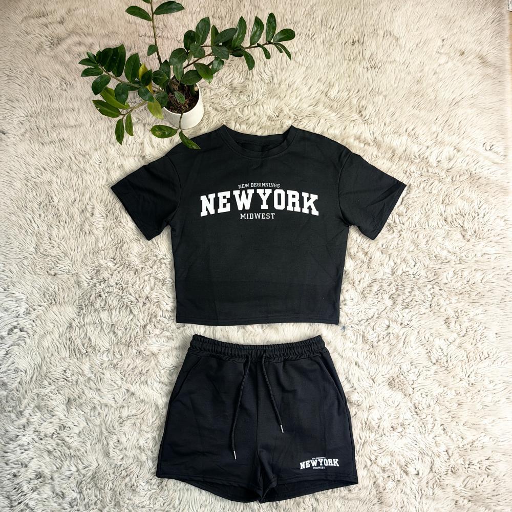 Women's Summer Fashion Casual Loose Women's Short Sleeve T-Shirt Shorts Set 6