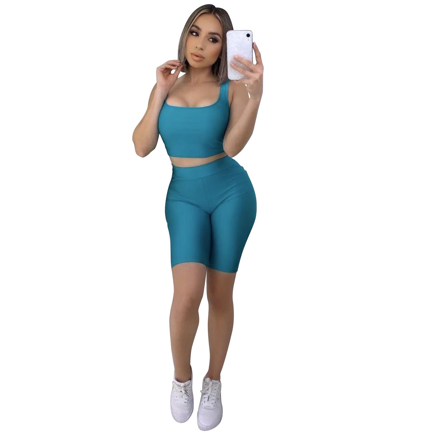 Women Sporty Top and Shorts Two-Piece Set 6