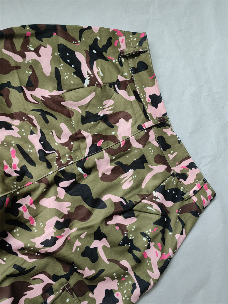 Women's Fashion High Waist Camo Pocket Multicolor Pants 15
