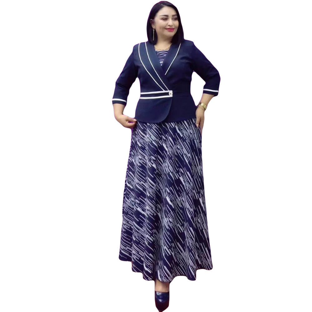 African Women Clothing Plus Size Women Clothing Chic Career Career Jacket Dress Two Piece Set 9