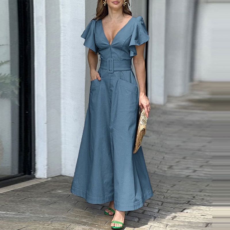 Women summer Solid Casual Jumpsuit