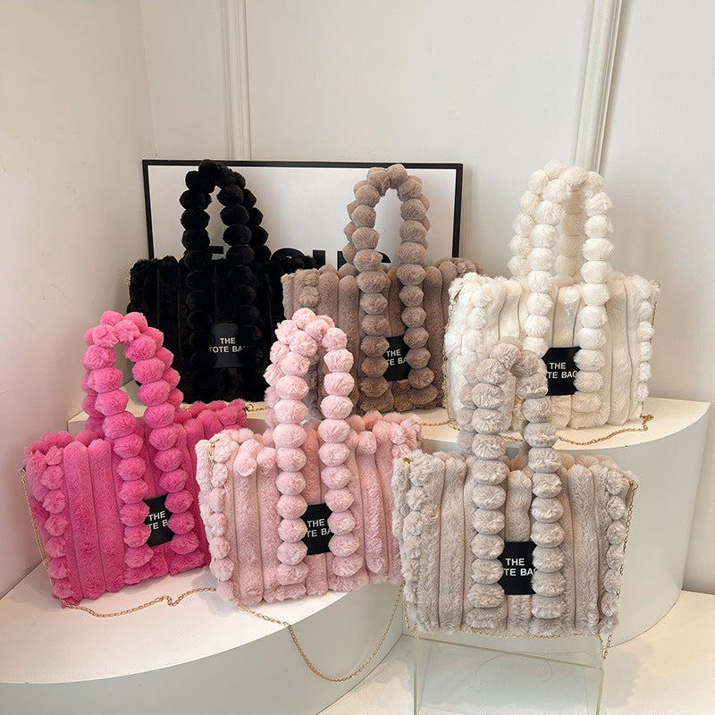 Women winter letter chain shoulder messenger bag tote bag 8