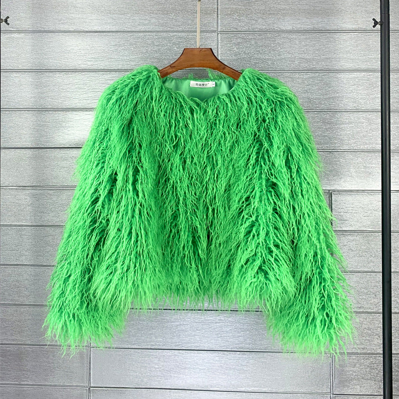 Fur Coat Solid Color Ladies Cropped Coat 26