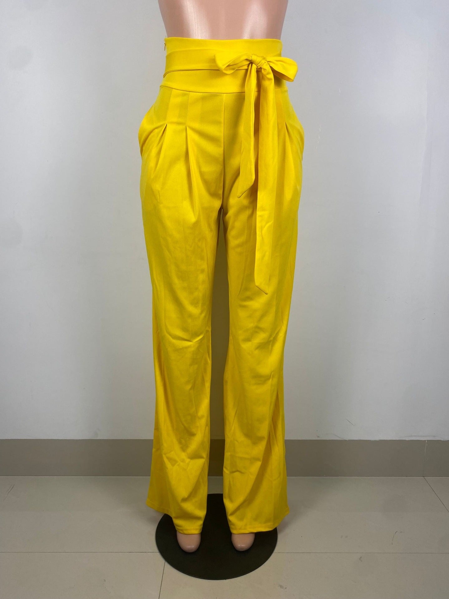 Women Spring  High Waisted Casual Wide Leg Pants 8