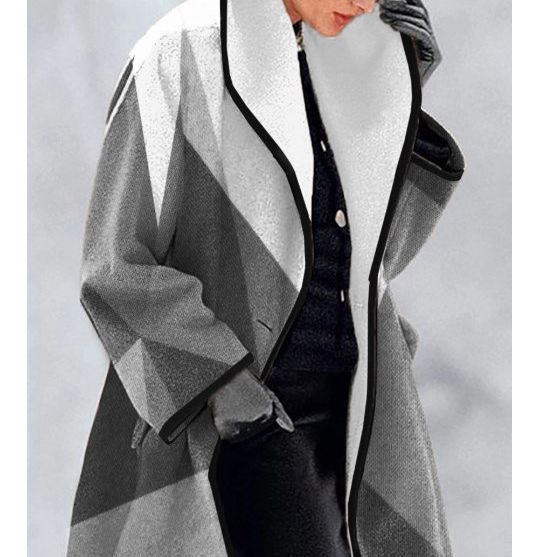 Plus Size Women Turndown Collar Loose Coat 9