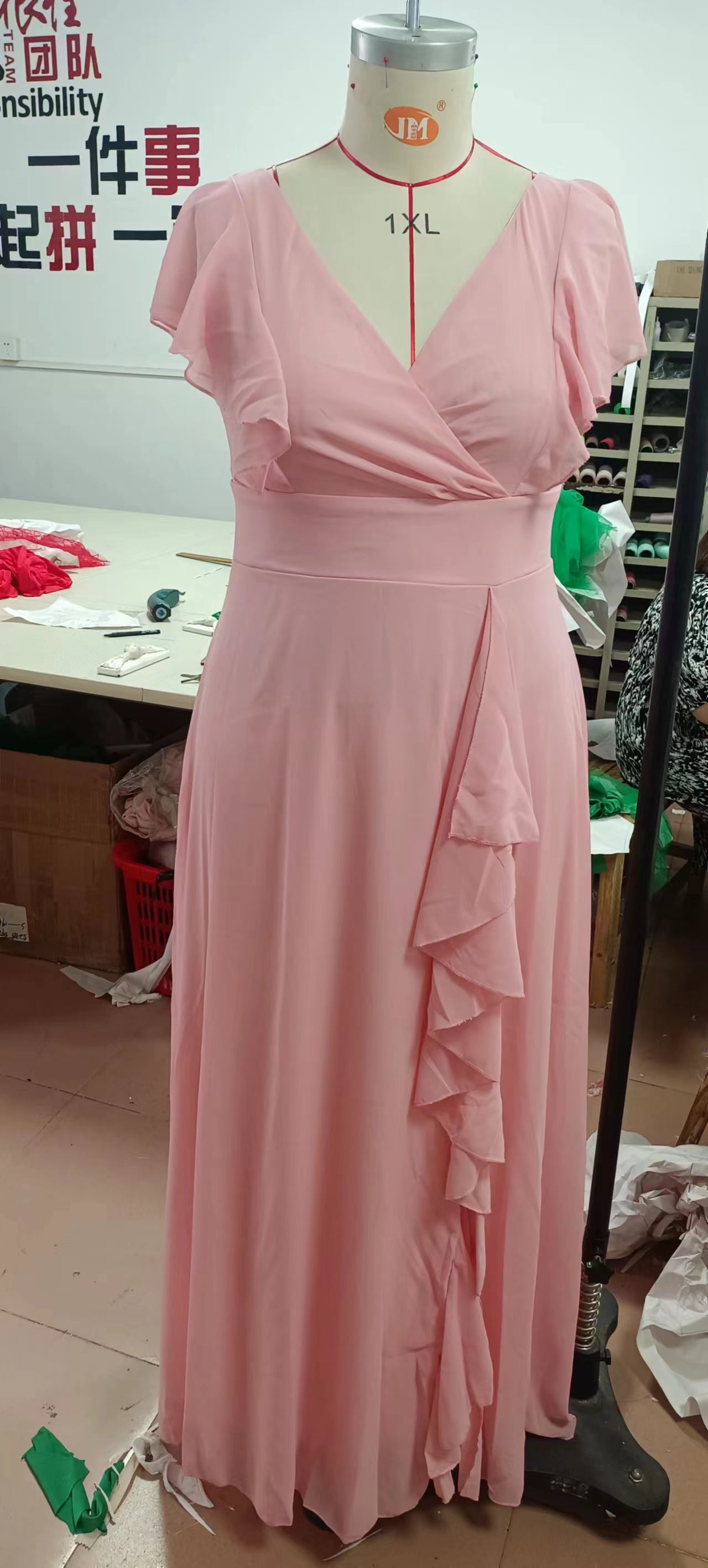 Spring And Summer Women's Solid Color Slim Bridesmaid Dress 10