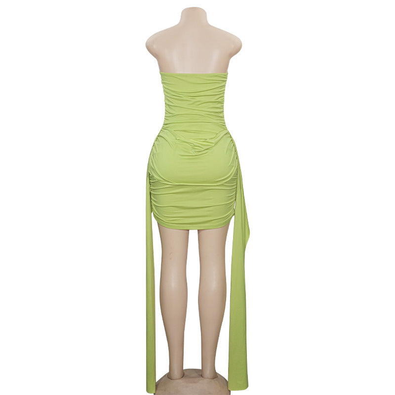 Spring sexy Ribbon Strapless Bodycon Dress 11