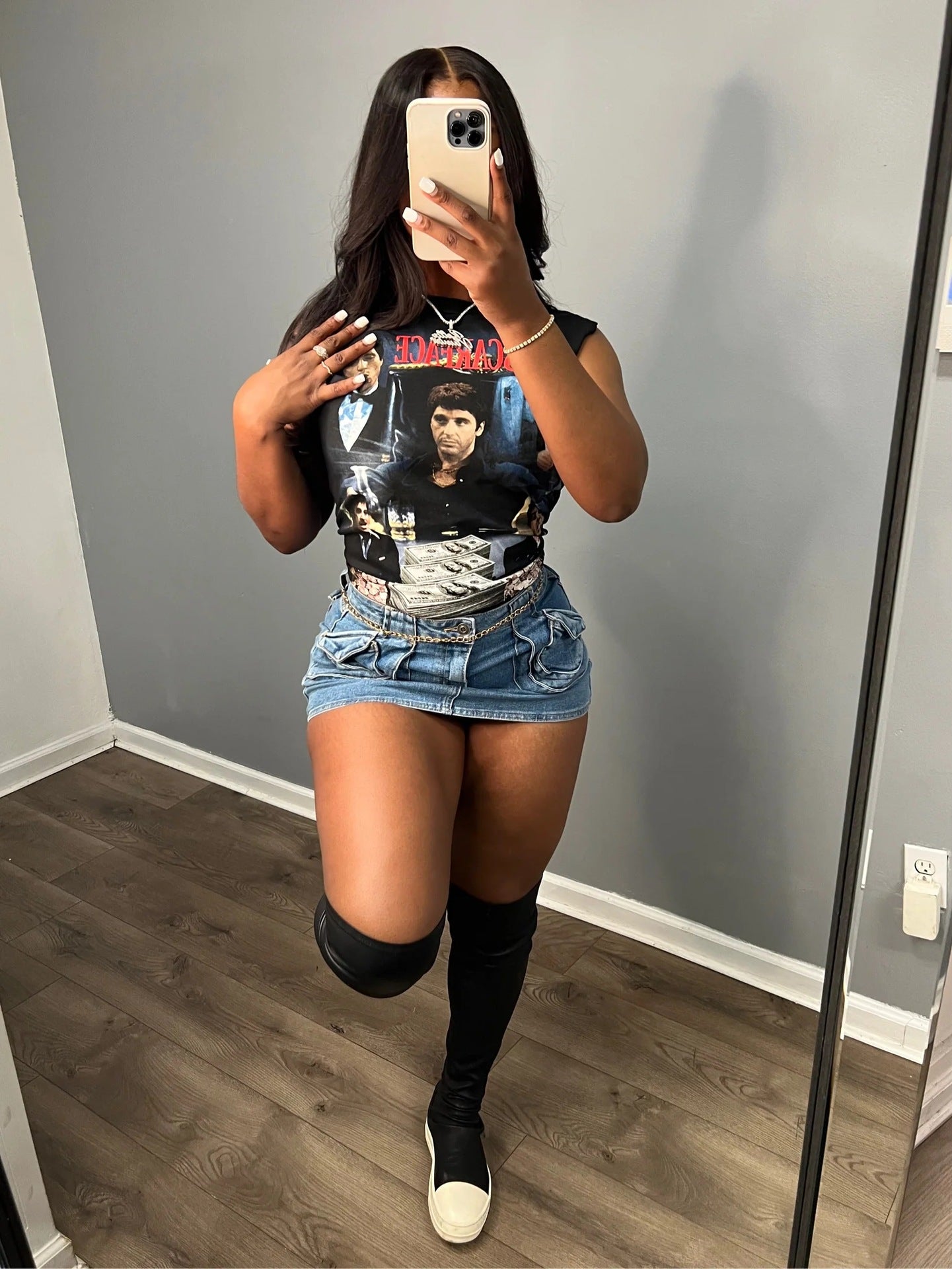 Women Sexy Stretch Denim Mini Skirt 3