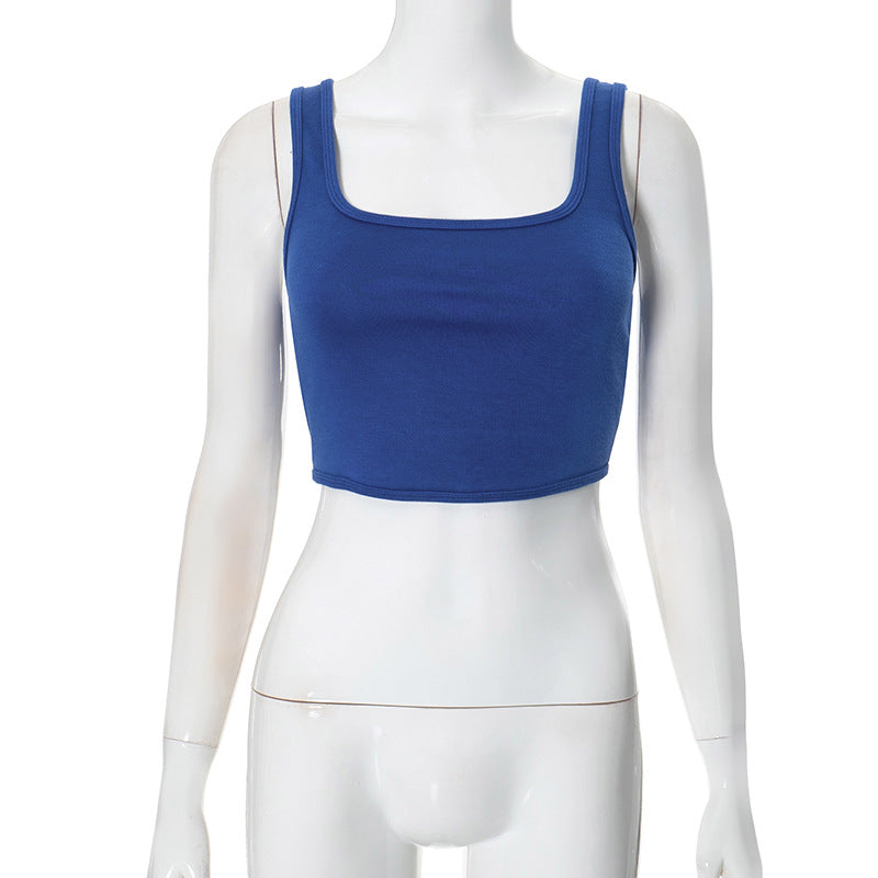 Women Fall and Winter Solid Casual Vest and Long Sleeve Crop Hoodies Two-piece Set 9