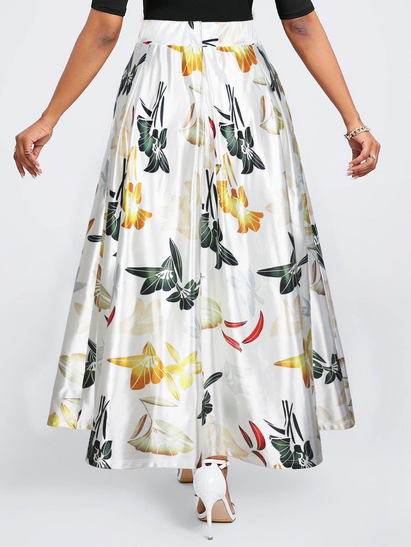 Women Elegant Printed Long Skirt 5