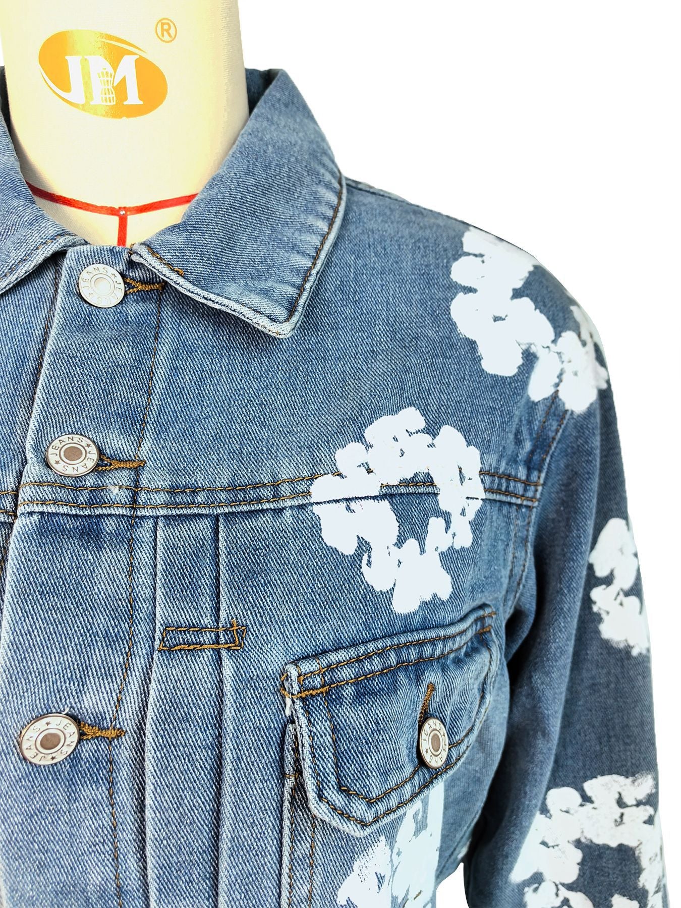 Fashionable Women's Clothing Style Street Fashion Print Denim Jackets 11