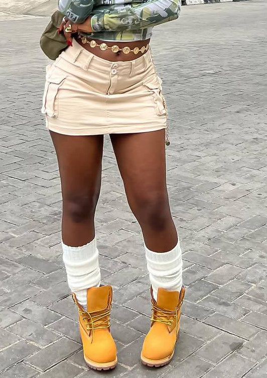 High-Waist Cargo Pocket Bodycon Mini Skirt 3