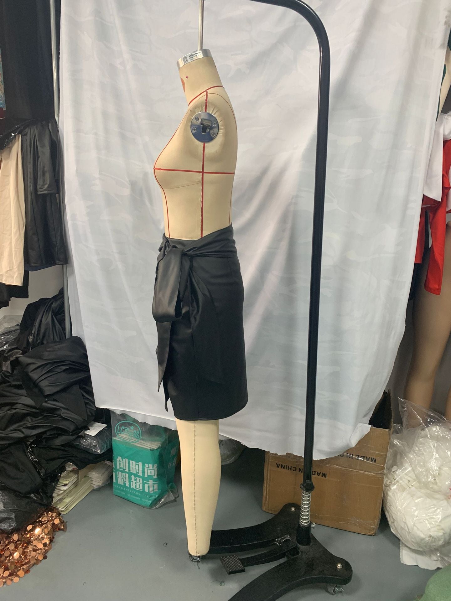 Women's PU Leather Skirt Spring and High-Waist Sexy Slim Short Skirt 8