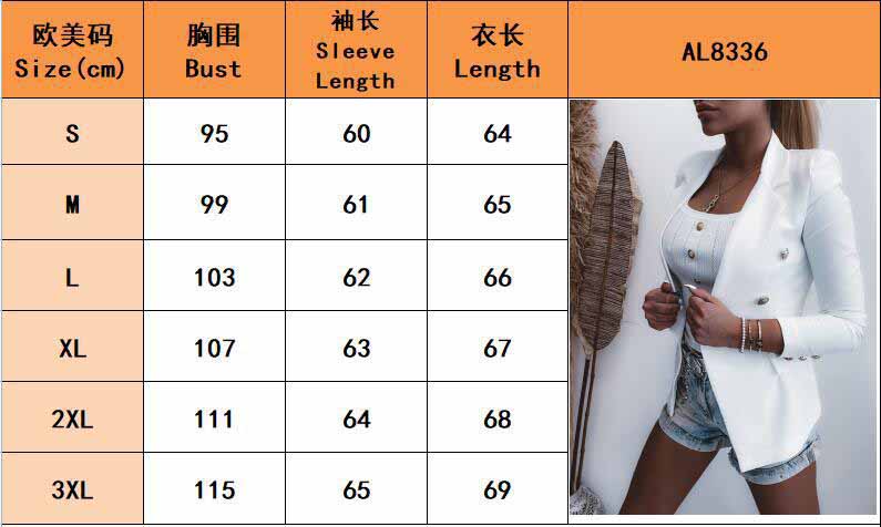 Women Long Sleeve Buttons Blazer 19