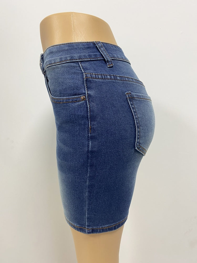Summer Retro Slim Fit Women's Denim Shorts 8
