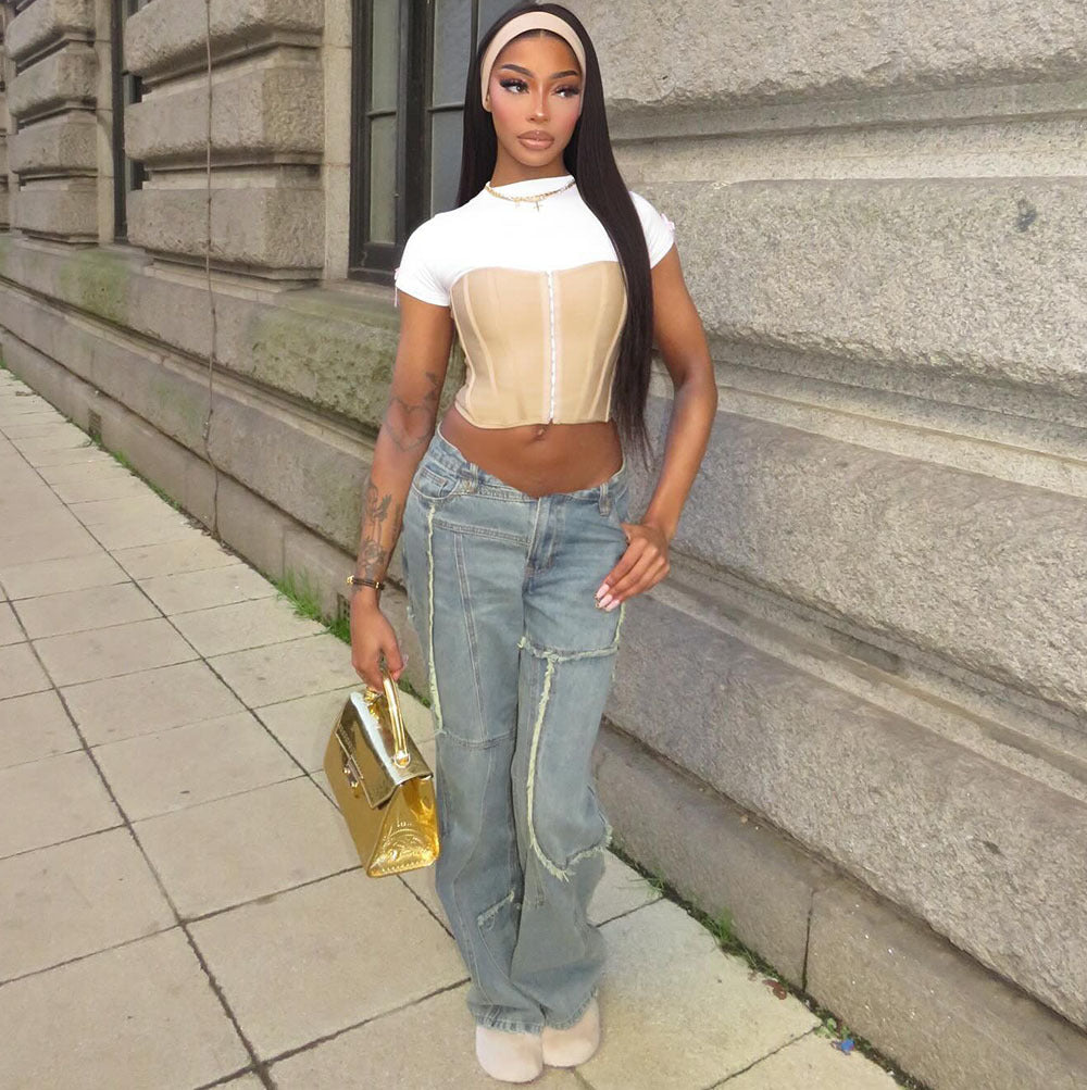 Women Gradient Denim Pants 7