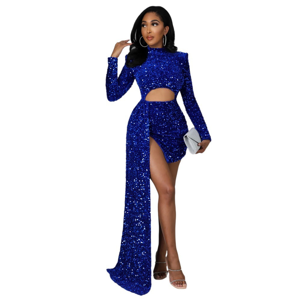 Fleece Sequin Sexy Women's Dress 5