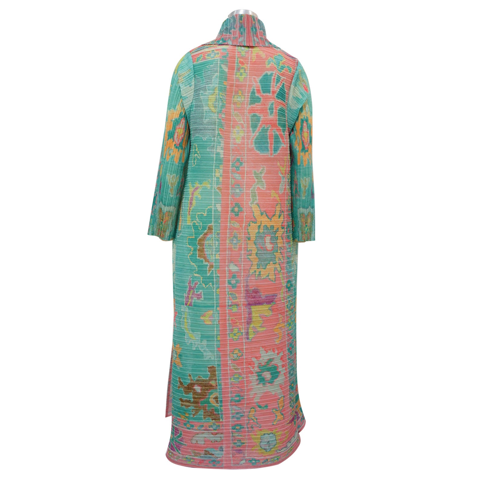 Pleated Printed Plus Size Long Jacket for Women 15