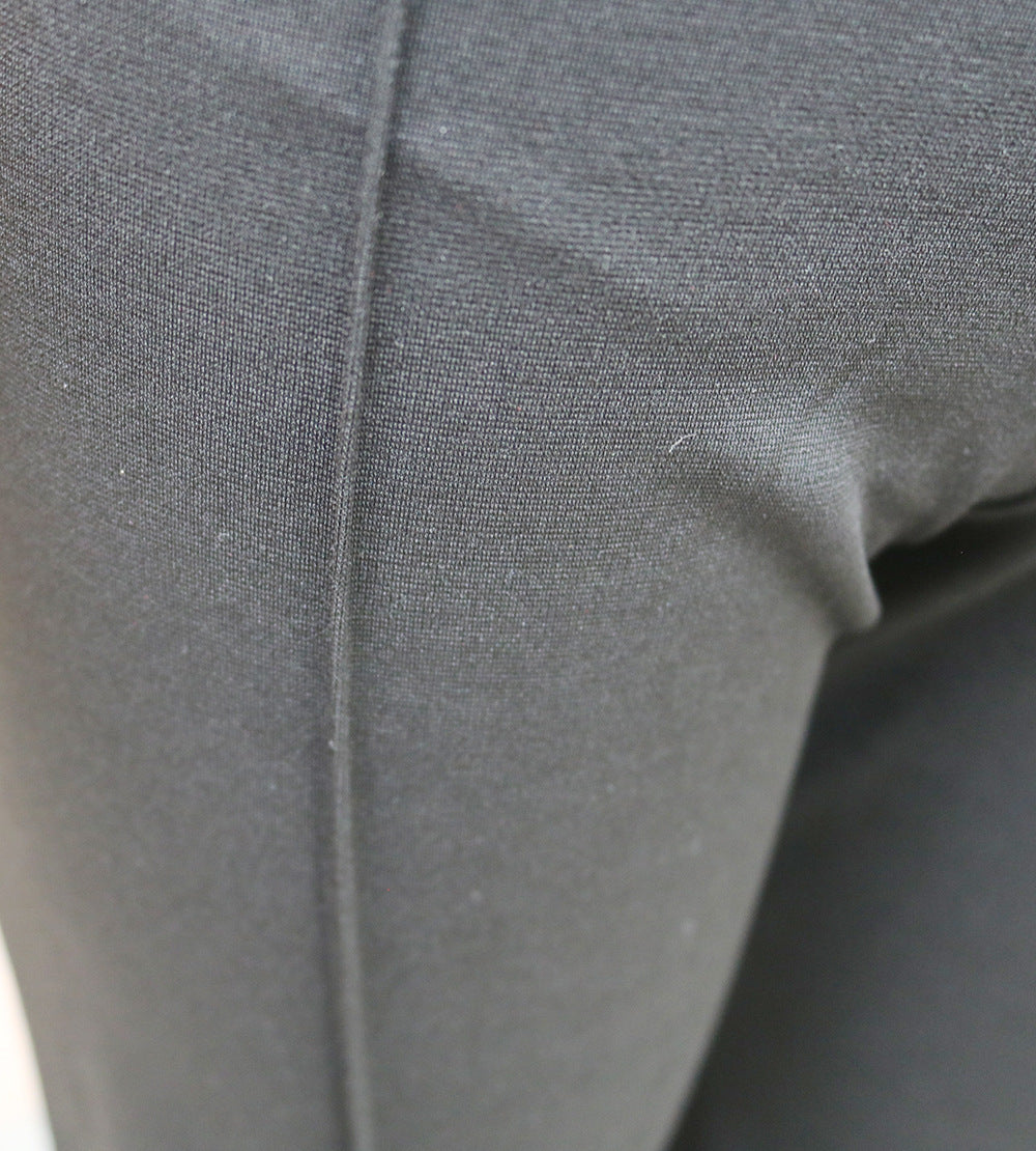 Spring and autumn Casual solid color high waist metal decoration straight trousers 18