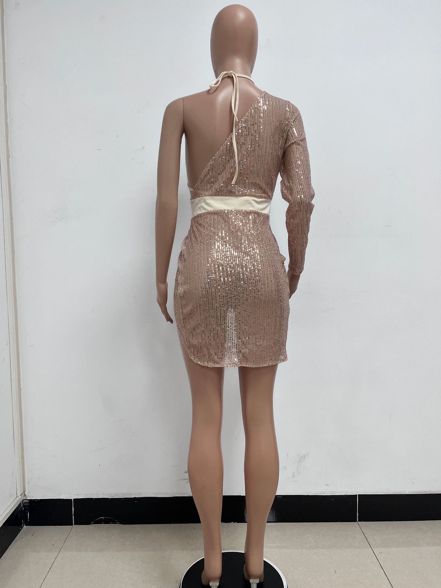 Skirt Summer Women's Sequin Bra Long Sleeve Low Back Dress Nightclub Two Piece Set 21