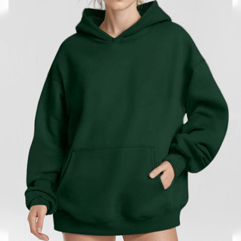 Autumn Loose Solid Color Hooded Pocket Fashion Hoodies 14