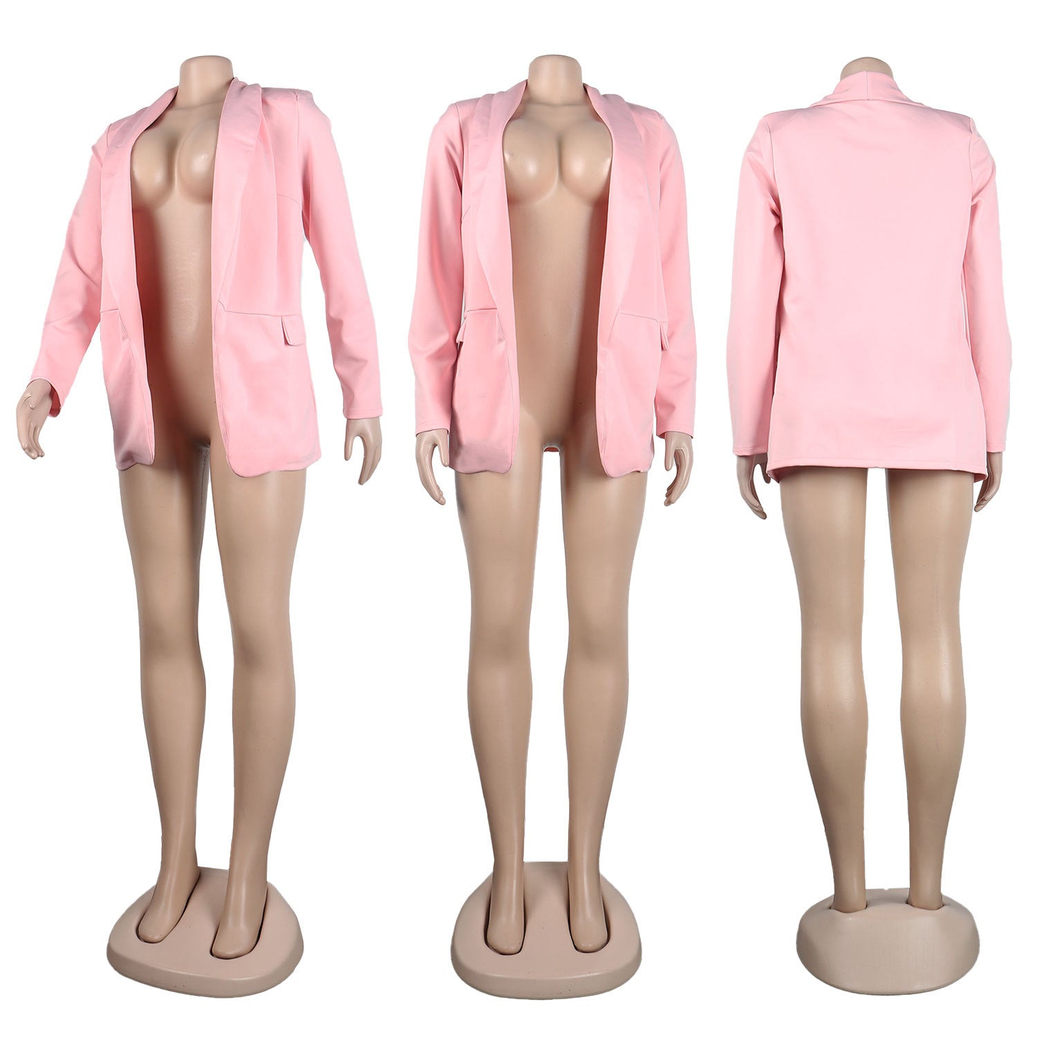 Women Fall/Winter Solid Long Sleeve Casual Blazer 20