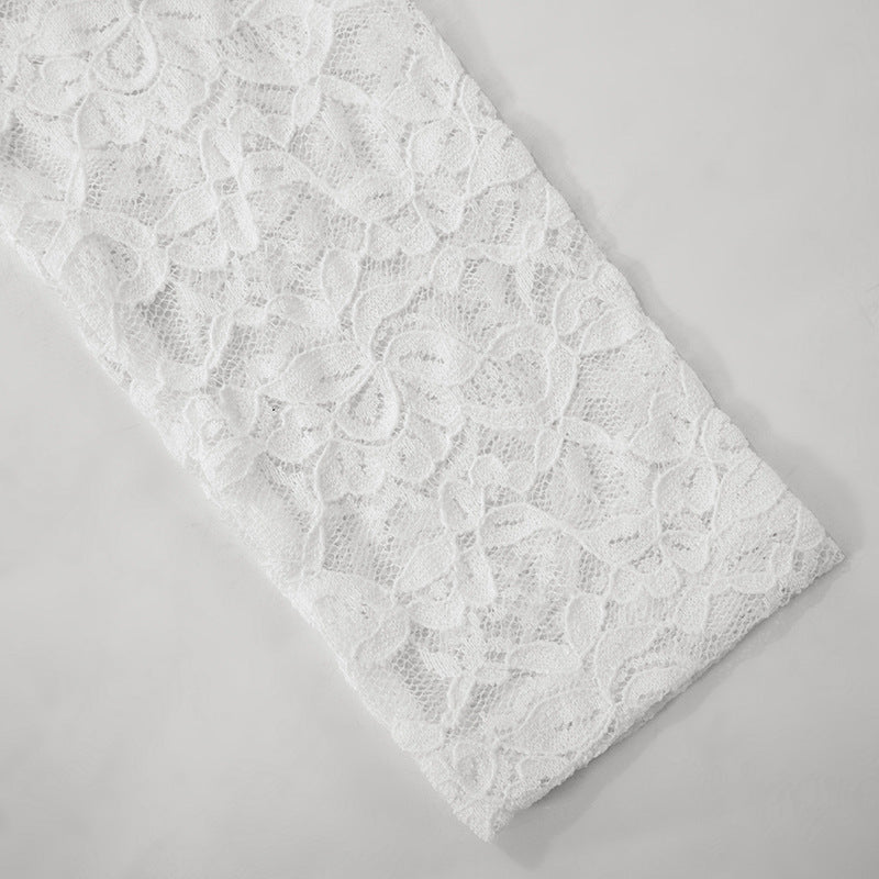 Spring Fashion Women's Slim Hollow Lace Patchwork Sexy Dress 15