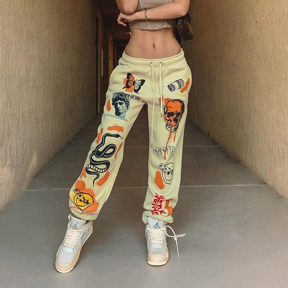 Women's Sweatpants Halloween Trend Print High Waist Casual Pants 7