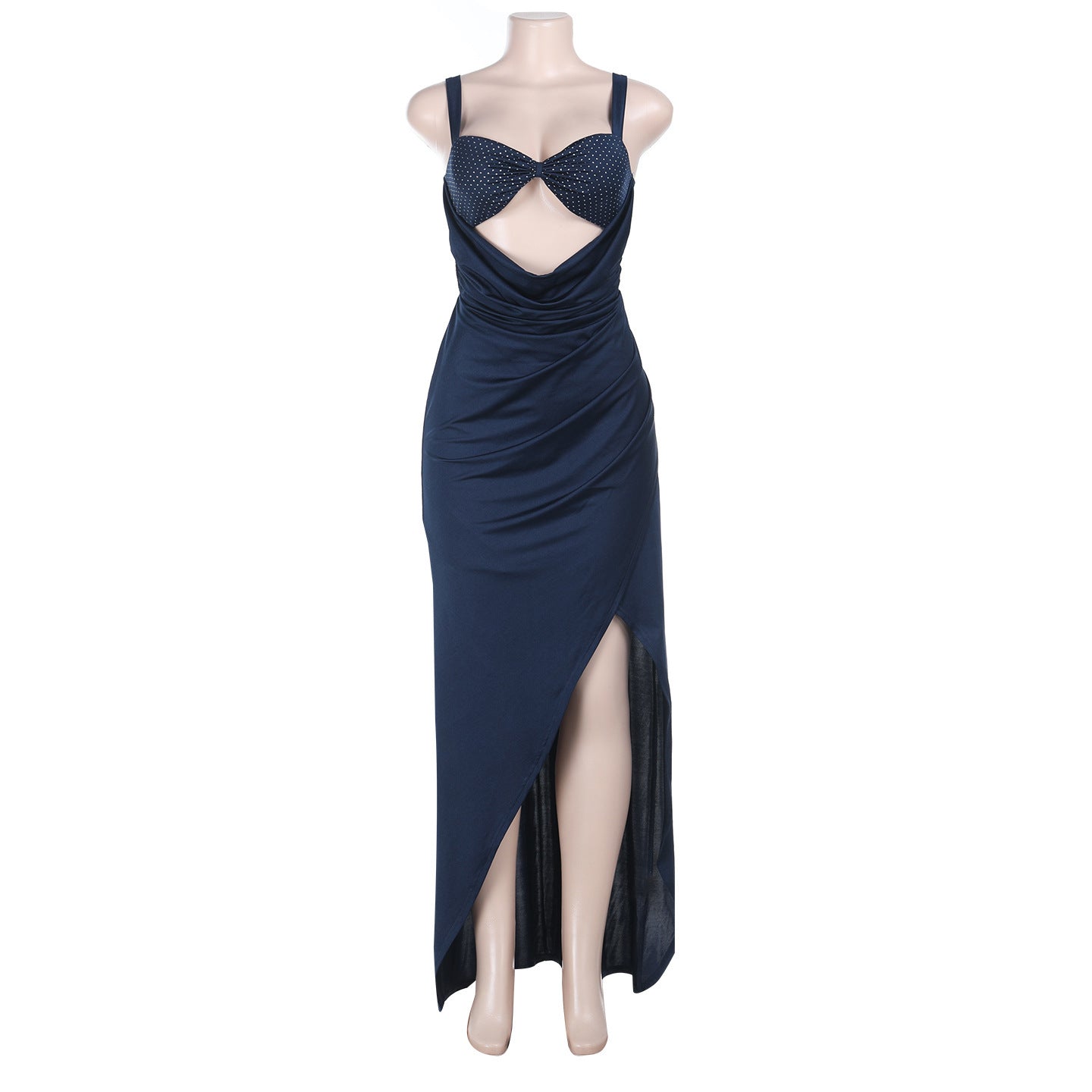 Women Sexy Hollow Slit Beaded Strap Dress 7