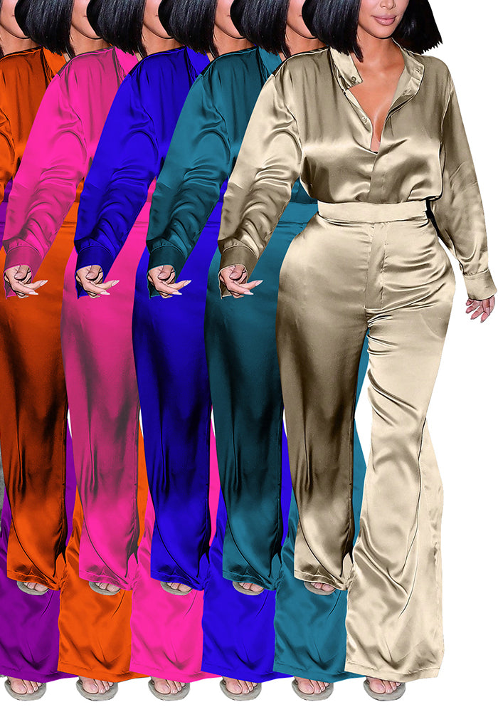 Fashion Women's Long Sleeve Shirt & Pants Set