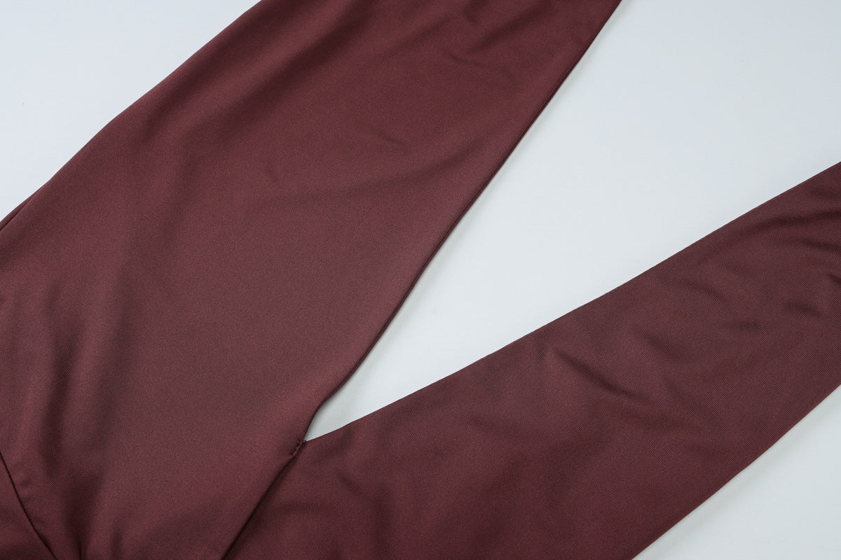 Women Solid Sexy V Neck Sleeveless Hollow Slit Halter Neck Dress 11