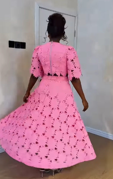 Women's Hollow Out Top Fashion Casual Two-Piece Set 13