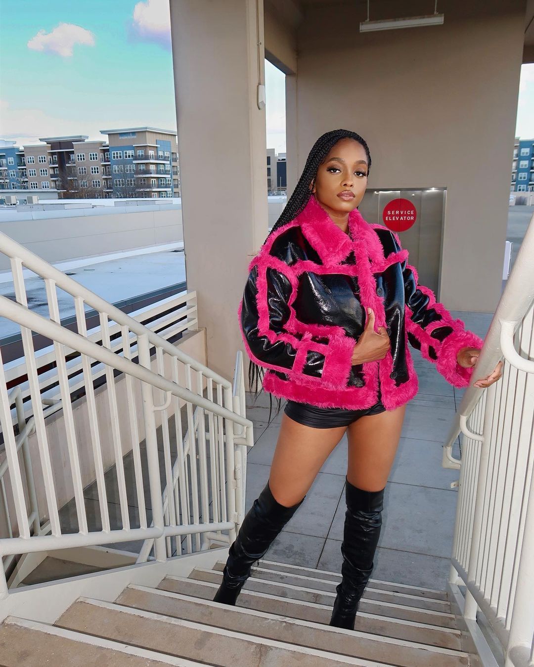 Women Furry Patchwork Coat 4